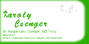karoly csenger business card